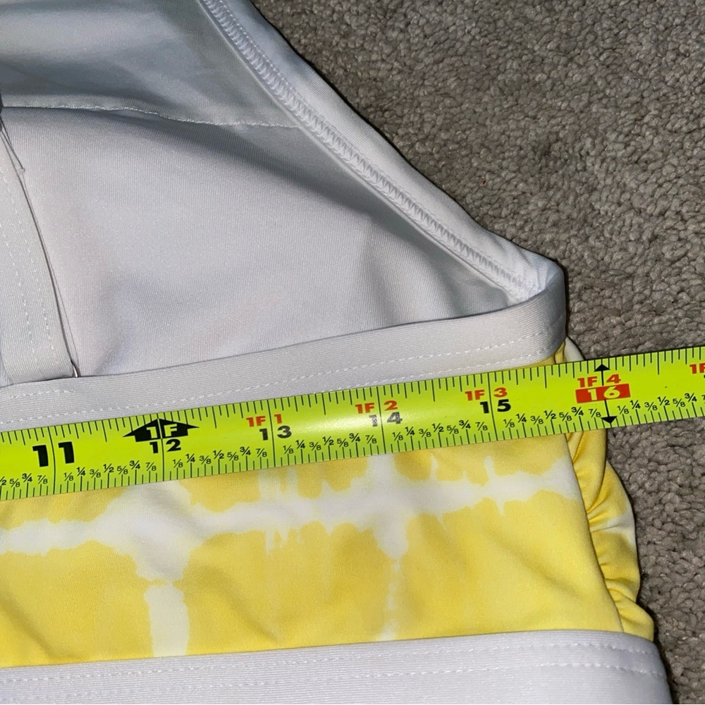 Lands' End‎  Cross-Back Bikini Top Yellow White Size 14 NWT - Picture 3 of 12